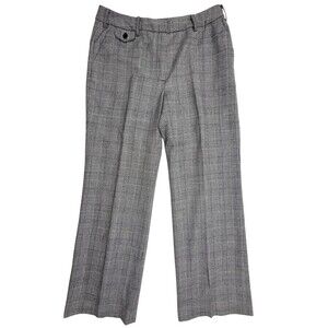 Talbots Heritage Black White Plaid Wool Blend Wide Leg Pants 10